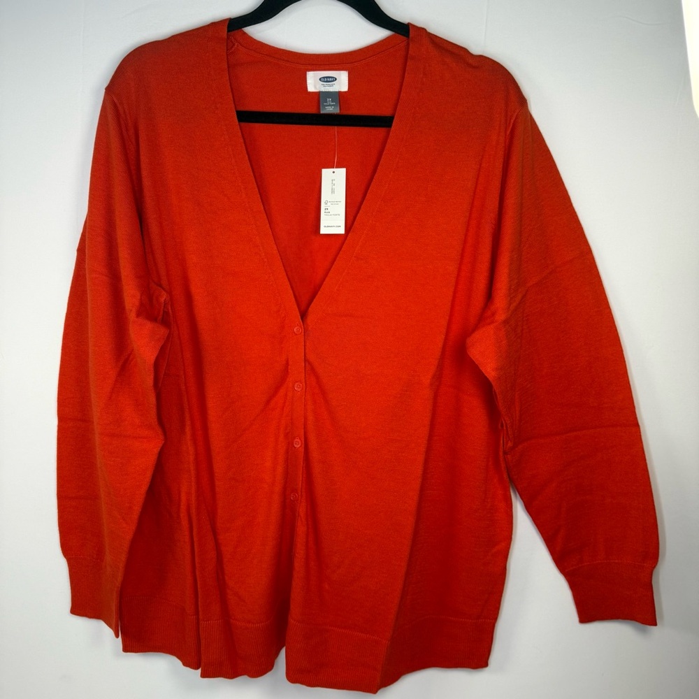 Old Navy Hot Tamale (Orange) Lightweight Button Down Sweater 2X